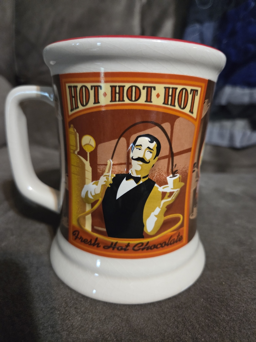 Large 3D Polar Express Fresh Hot Chocolate Coffee Mug Cup Warner Bros. ~EUC